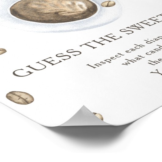 コーヒーベビーシャワー甘い混乱を推測 ポスター (角)