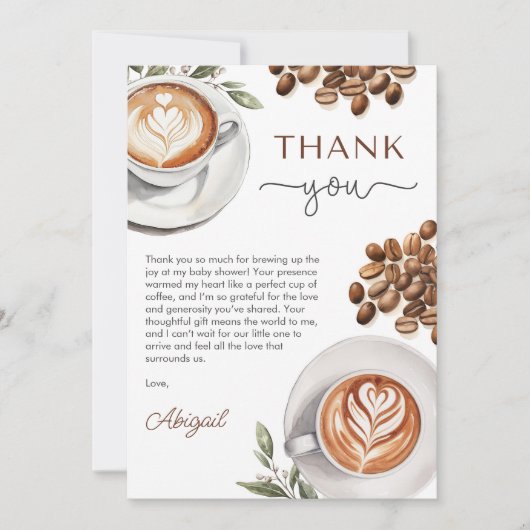 コーヒーベビーシャワー – ベビーが醸造してくれてありがとう サンキューカード