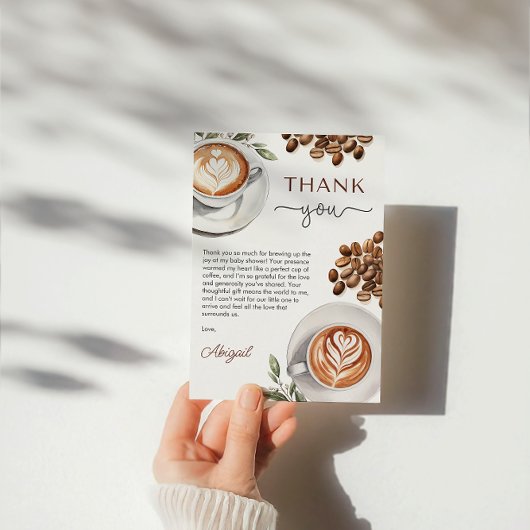 コーヒーベビーシャワー – ベビーが醸造してくれてありがとう サンキューカード