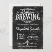 コーヒーベビー醸造チョークボードベビーシャワー 招待状 (正面)