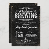 コーヒーベビー醸造チョークボードベビーシャワー 招待状 (正面/裏面)
