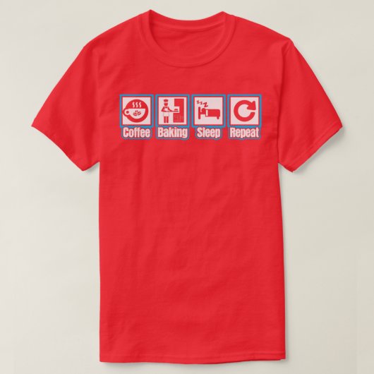 コーヒーベーカー睡眠リピート Tシャツ (デザイン正面)
