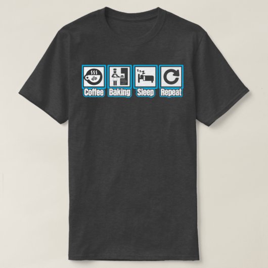 コーヒーベーカー睡眠リピート Tシャツ (デザイン正面)