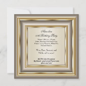 コーヒーベージュクリーム金ゴールドシルバーバースデーパーティー2 招待状 (裏面)