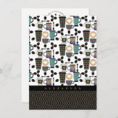 コーヒーペアマグカップ、カップと豆類のパターンノートカード ノートカード (正面/裏面)