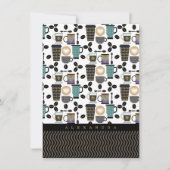 コーヒーペアマグカップ、カップと豆類のパターンノートカード ノートカード (正面)