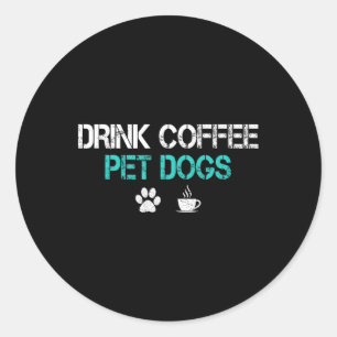 コーヒーペットドッグスおもしろい犬恋人ママパパ父親ダ ラウンドシール