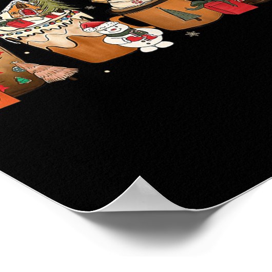 コーヒーホットココアメリークリスマスクリスマスファミリー ポスター (角)