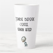 コーヒーホワイトハロウィーンの前のゾンビ カフェラテマグ (正面)