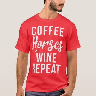 コーヒーホースのワインリピーターおもしろいワインラバーコーヒー Tシャツ