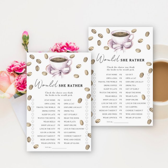 コーヒーボウブライダルシャワー彼女はむしろゲームをする (クリエイターアップロード済み)