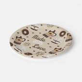 コーヒーポットおよびコップ ペーパープレート (アングル)