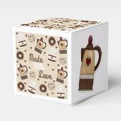 コーヒーポットとカップ自家製ケーキ フェイバーボックス (正面サイド)