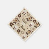 コーヒーポットとカップ スタンダードカクテルナプキン (角)