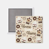 コーヒーポットとカップ マグネット (正面/裏面)