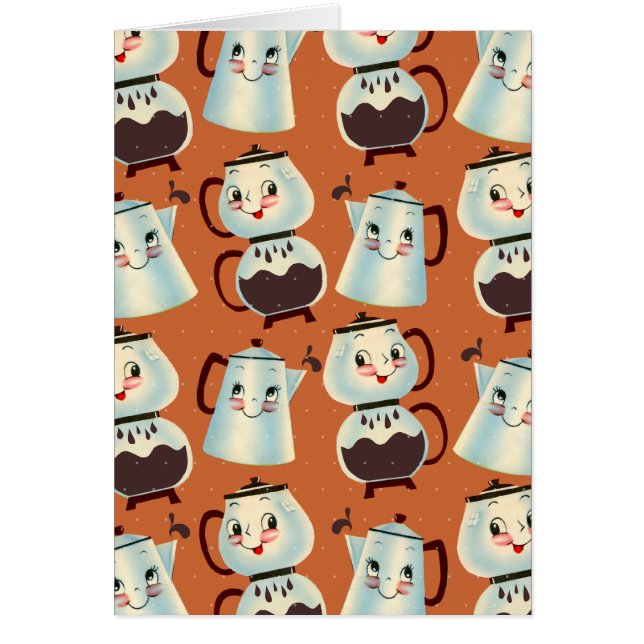 コーヒーポットのレトロの安っぽい注ぐカスタムな色 (正面)