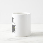 コーヒーポットの中の好奇心旺盛な黒猫 マグカップ (中央)