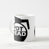 コーヒーポットの頭部のおもしろマグカップのカフェイン コーヒーマグカップ (正面左)