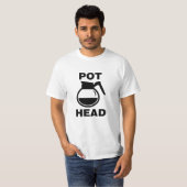 コーヒーポットの頭 - シンプルなイラスト Tシャツ (正面フル)