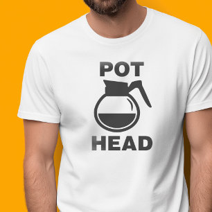 コーヒーポットの頭 - シンプルなイラスト Tシャツ