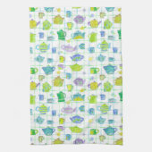 コーヒーポットティーポッツフラワー キッチンタオル (縦)