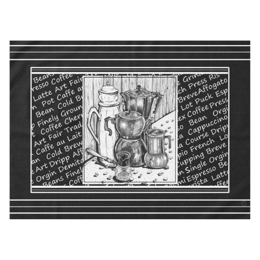 コーヒーポットテーブルクロス テーブルクロス (正面(横))