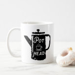 コーヒーポットヘッド – コーヒーおもしろい コーヒーマグカップ<br><div class="desc">コーヒーポットのマグカップの「ポットおもしろいヘッド」</div>