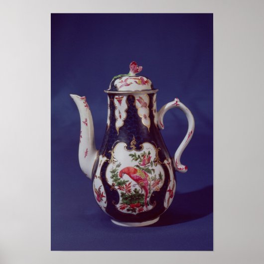 コーヒーポット飾と鳥 ポスター (正面)