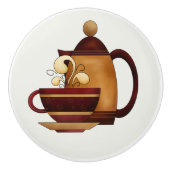 コーヒーポット&カップキッチンデコールかわいいセラミックノブ セラミックノブ (正面)