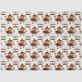 コーヒーポット&カップ可愛いパターン分離ティッシュP 薄葉紙