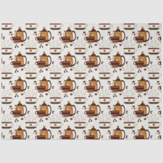 コーヒーポット&カップ可愛いパターン分離ティッシュP 薄葉紙