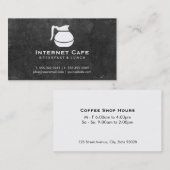 コーヒーポット(白)、石板 名刺 (正面/裏面)