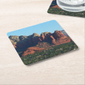 コーヒーポットRock Iのセドナ・アリゾナ スクエアペーパーコースター (アングル)