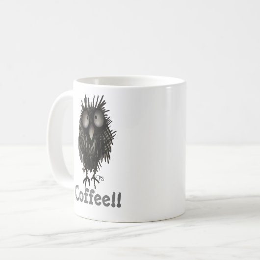 コーヒーポールおもしろいで熱狂するでかわいいSticklandのフクロウ コーヒーマグカップ (正面左)