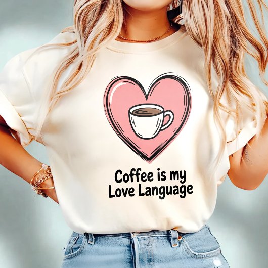 コーヒーマイラブランゲージドードルスタイル Tシャツ