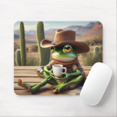 コーヒーマウスパッド付き可愛いカウボーイカエル マウスパッド (マウス)