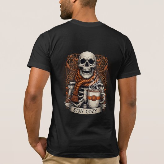 コーヒーマグとあったかスケルトン Tシャツ (裏面)