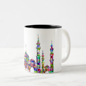 コーヒーマグとカラフルプリズム式モスクデザイン ツートーンマグカップ (正面右)