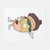 コーヒーマグとサングラス フリースブランケット (正面(横))