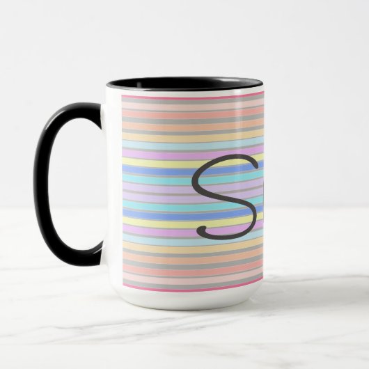 コーヒーマグとパステルストライプ マグカップ (左)