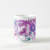 コーヒーマグと抽象芸術紫デザイン コーヒーマグカップ (中央)