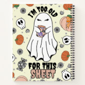 コーヒーマグと面白いハロウィーン幽霊 – オレンジ ノートブック (裏面)