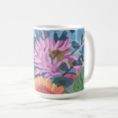 コーヒーマグと鮮やかフローラ絵を描の コーヒーマグカップ (正面右)