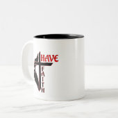 コーヒーマグには信仰がある ツートーンマグカップ (正面左)