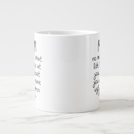 コーヒーマグに命がかかってもお母さん ジャンボコーヒーマグカップ (正面)