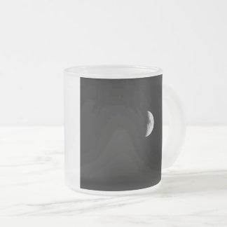 コーヒーマグに描かれた月の満ち欠け  フロストグラスマグカップ
