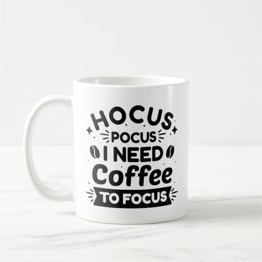 コーヒーマグに焦点を合わせるためにコーヒーが必要なHocus Pocus コーヒーマグカップ (左)