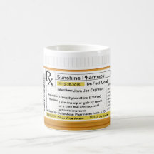 コーヒーマグのカスタマイズ可能な処方箋RX