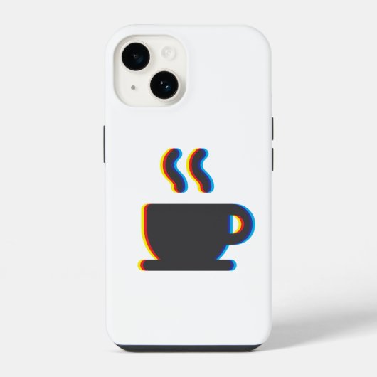 コーヒーマグのグリッチ iPhoneケース (裏面)
