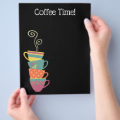 コーヒーマグのメニューフライヤーモダン、ブラック チラシ (手)